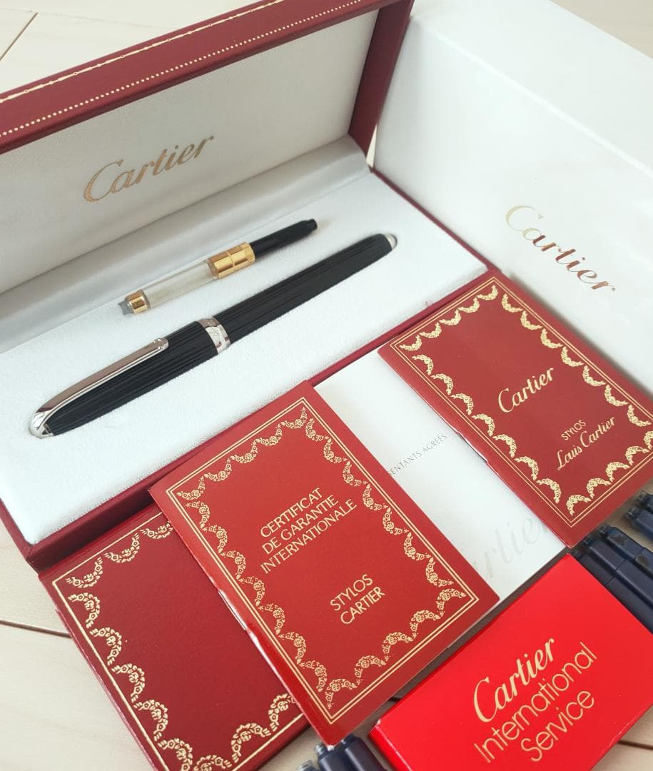 極美品 ルイ カルティエ 18K 万年筆 プラチナフィニッシュ ST170039