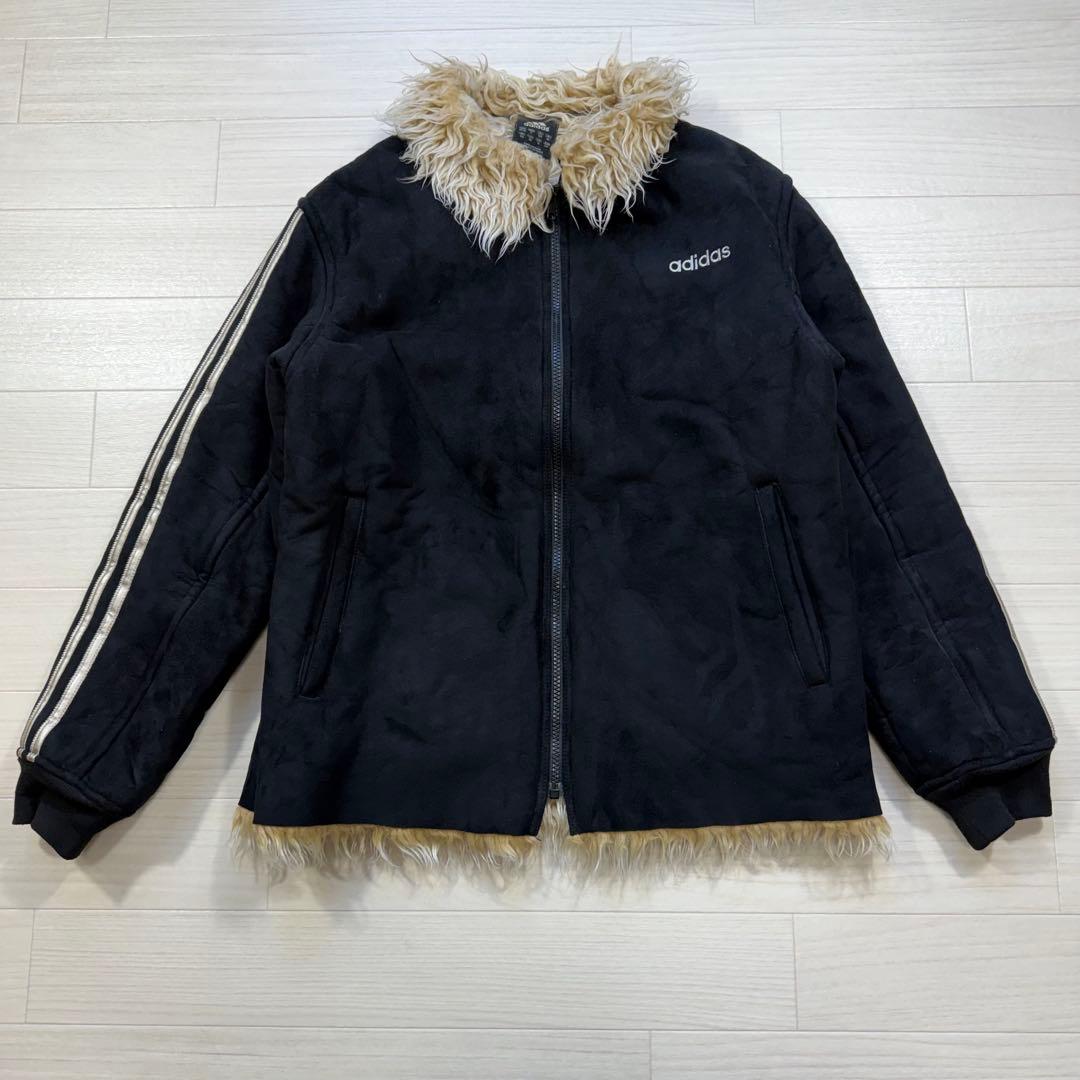 極希少 90s adidas long fur mouton jacket M