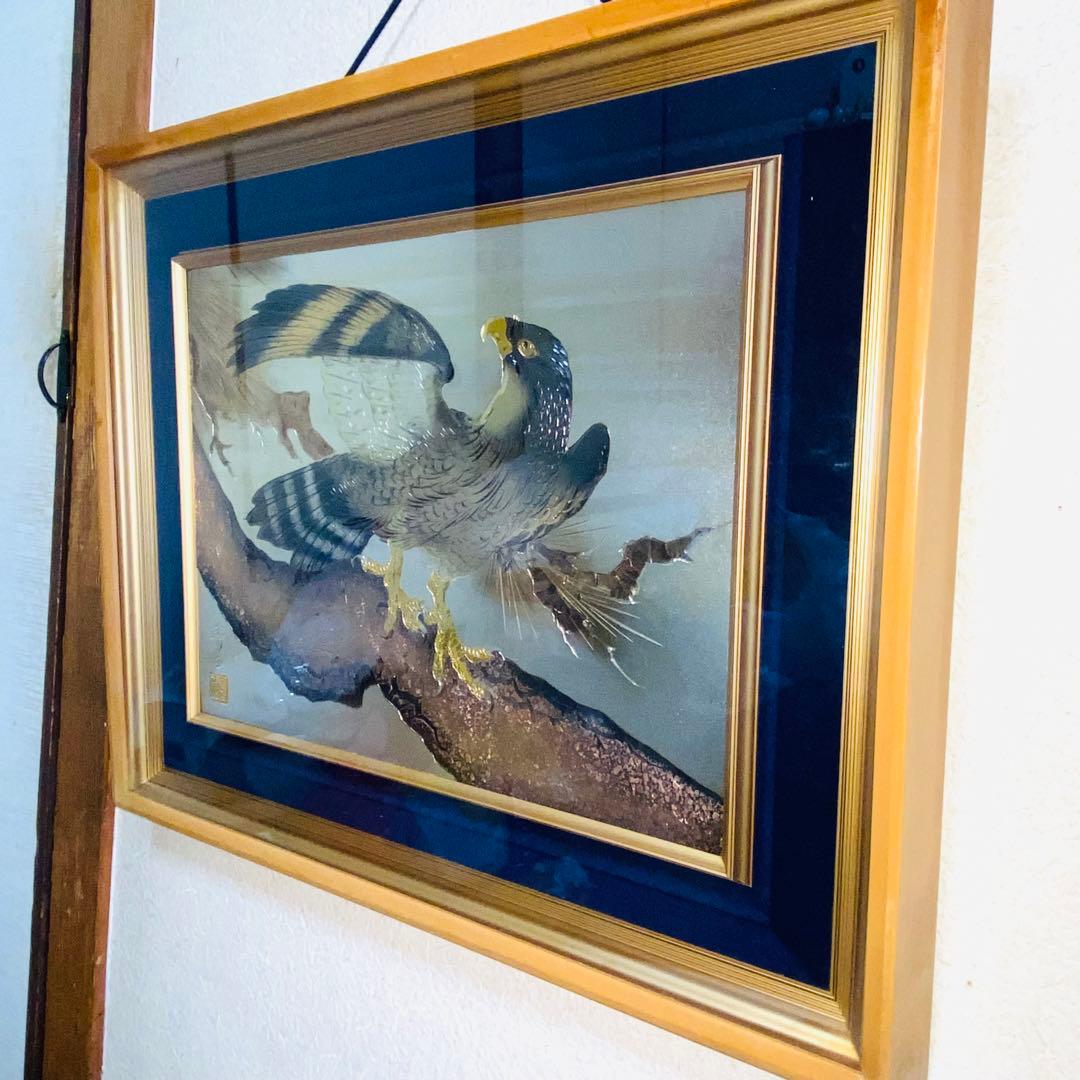 高岡銅器 松鷹 電鋳額