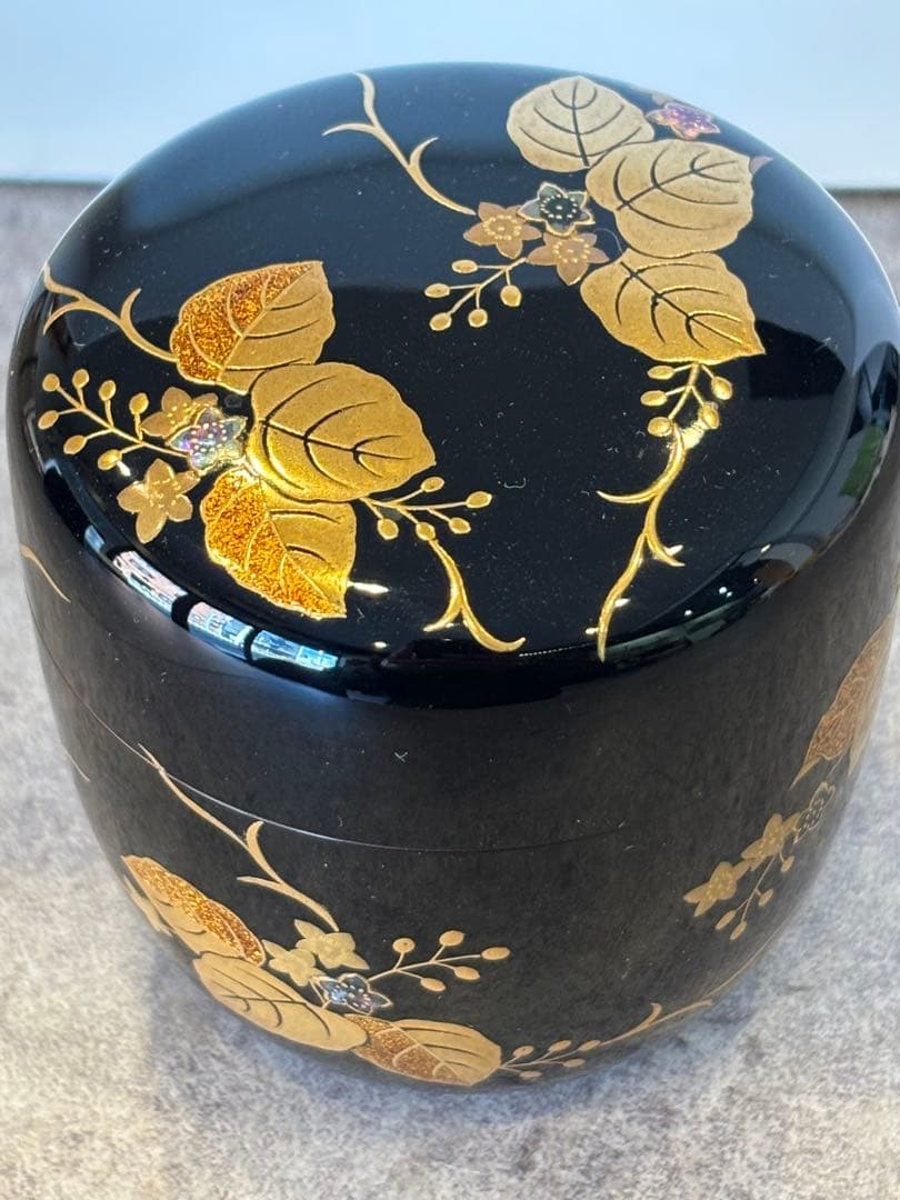 茶道具 桐蒔絵 黒大棗 内梨地 蒔絵師 渡辺松悦 棗 共箱 - メルカリ