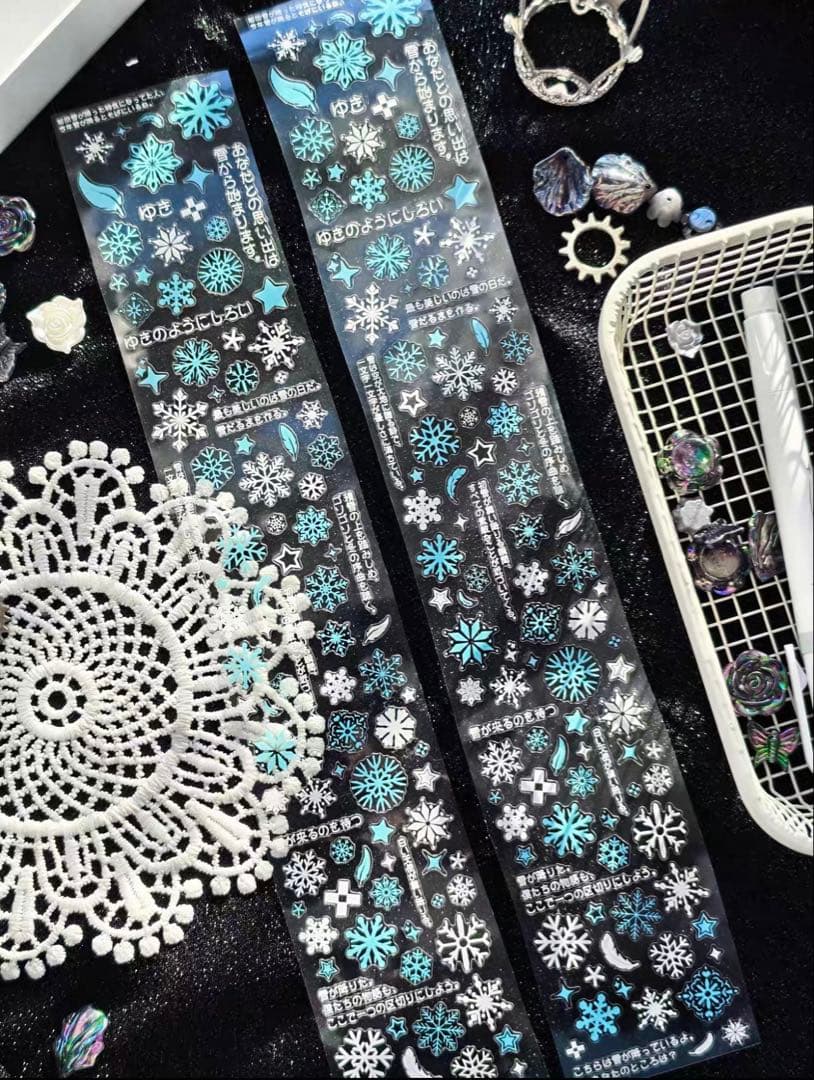 PET 雪花记忆 ダイカット加工 海外マスキングテープ 海外マステ 雪