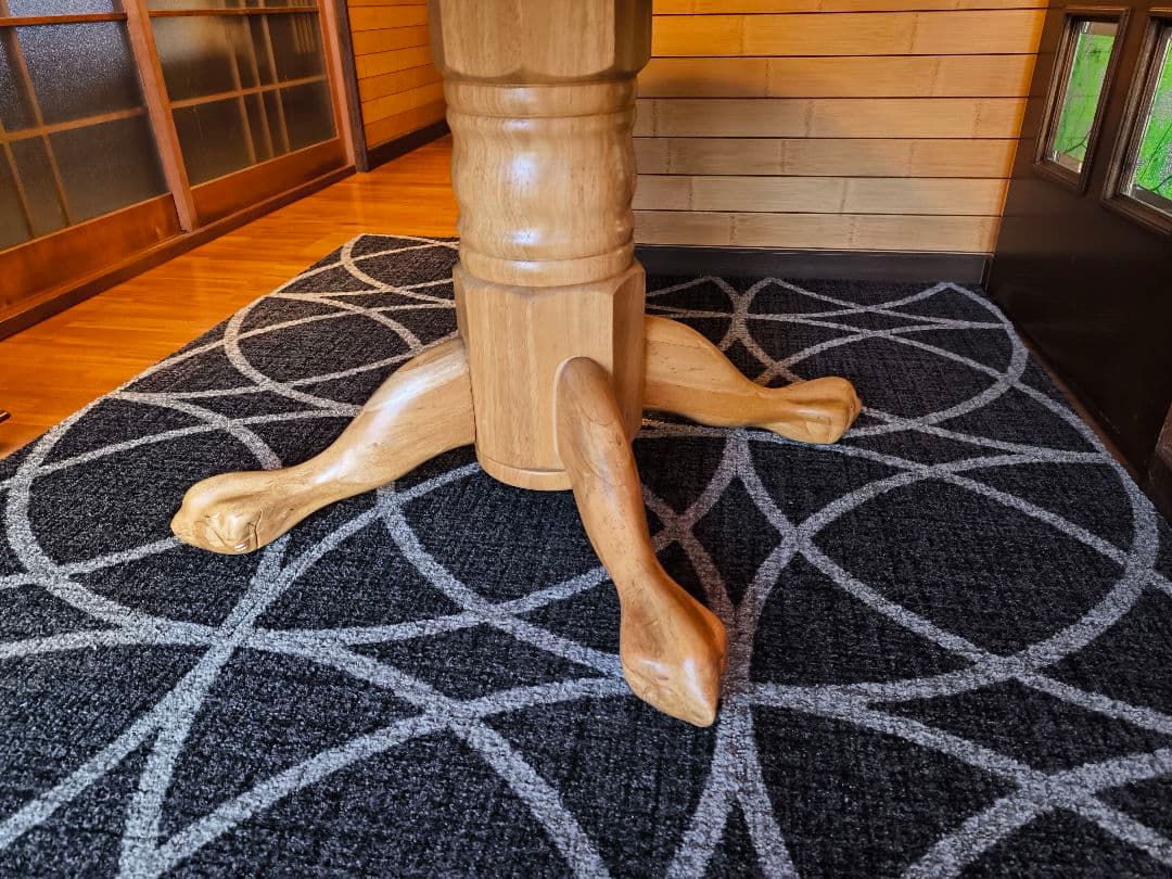 シンリーダイニングテーブル　アンティーク　食卓テーブル　伸長式