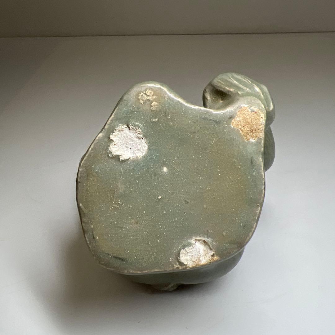 朝鮮美術 高麗青磁水滴 木箱付 高さ約12㎝ 東Y7-0603