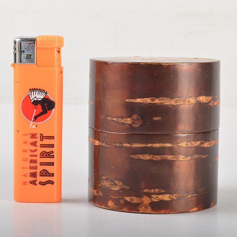 茶道具　越前塗　中出松峰作　螺鈿装飾　遠山桜蒔絵　桜中次　棗　共箱　V　6433