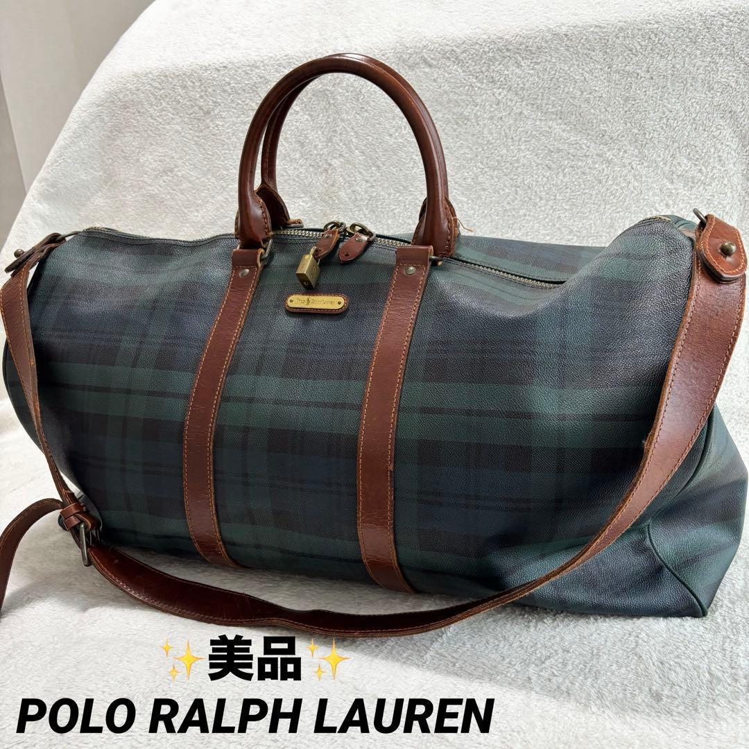 ✨️美品 ポロラルフローレン ボストンバッグ 2WAY PVCレザー グリーン