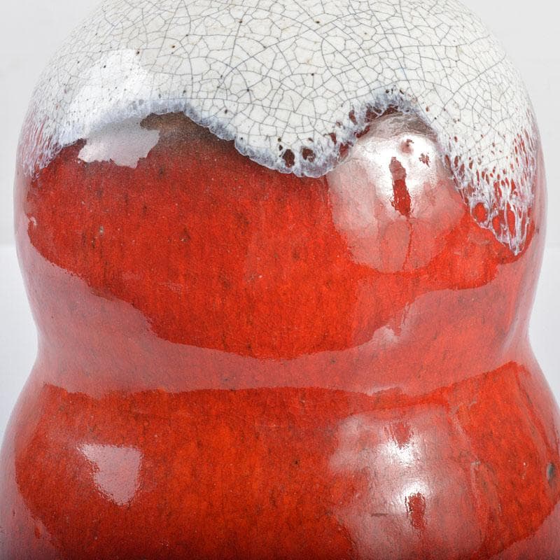 中国　宣窯　紅釉　瓢形　壷　時代箱付　V　R4246