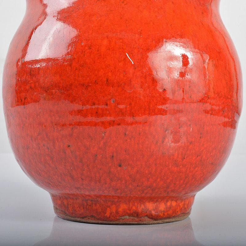 中国　宣窯　紅釉　瓢形　壷　時代箱付　V　R4246