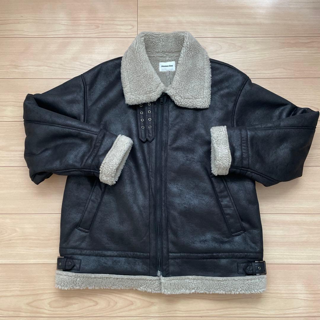 最終値下げ！MONKEY TIME フェイクムートン ボア B-3 ジャケット
