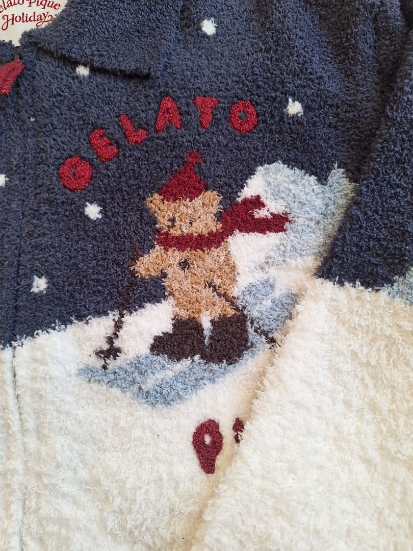 ジェラートピケ Holiday スキーベアジャガードカーディガン 新品未着用