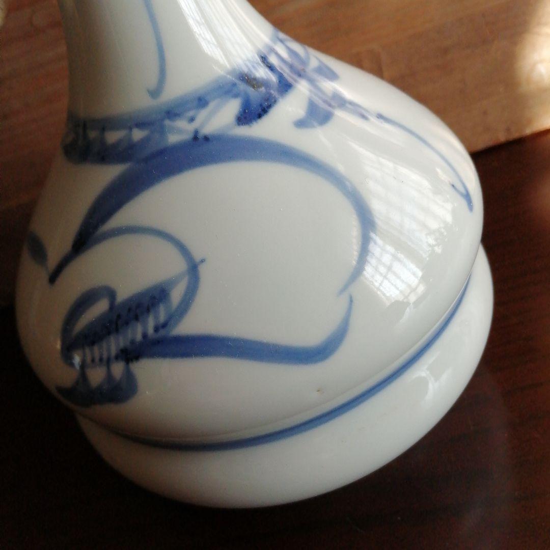 大正李朝 象耳胴締白磁花瓶 25cm 大正期