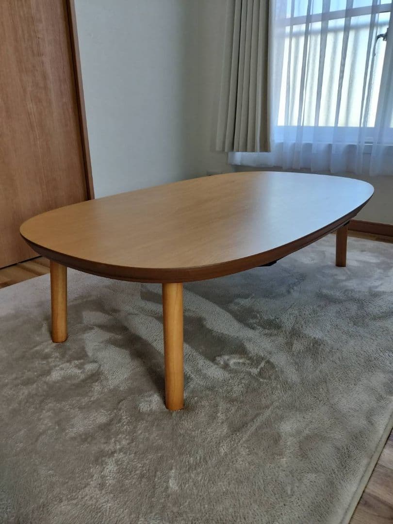 無印良品 楕円コタツ付きテーブル130cm 布団付き 楕円形こたつ&こたつ