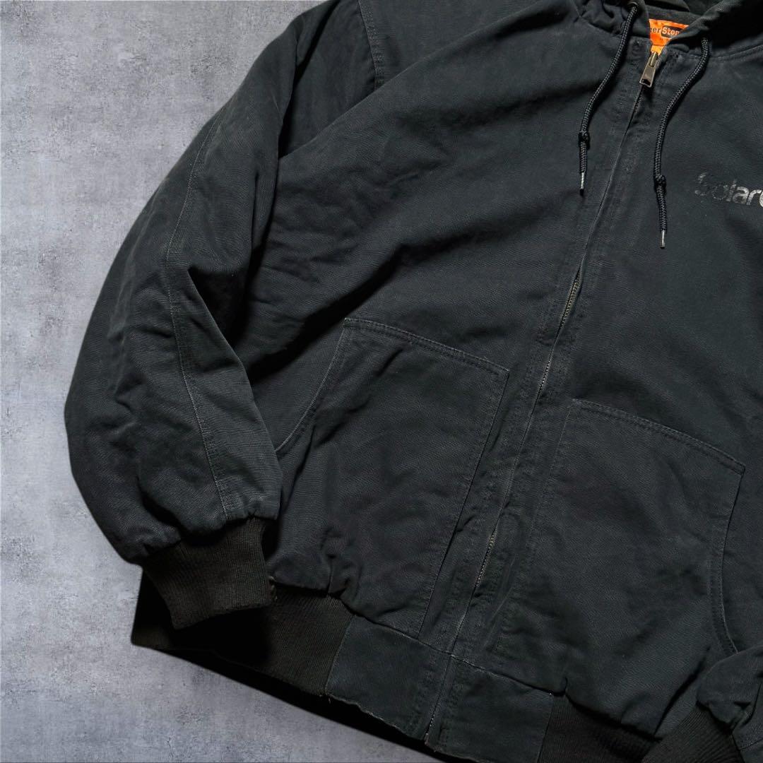 2303 古着Corner Stoneダック地アクティブジャケット企業系ロゴ墨黒