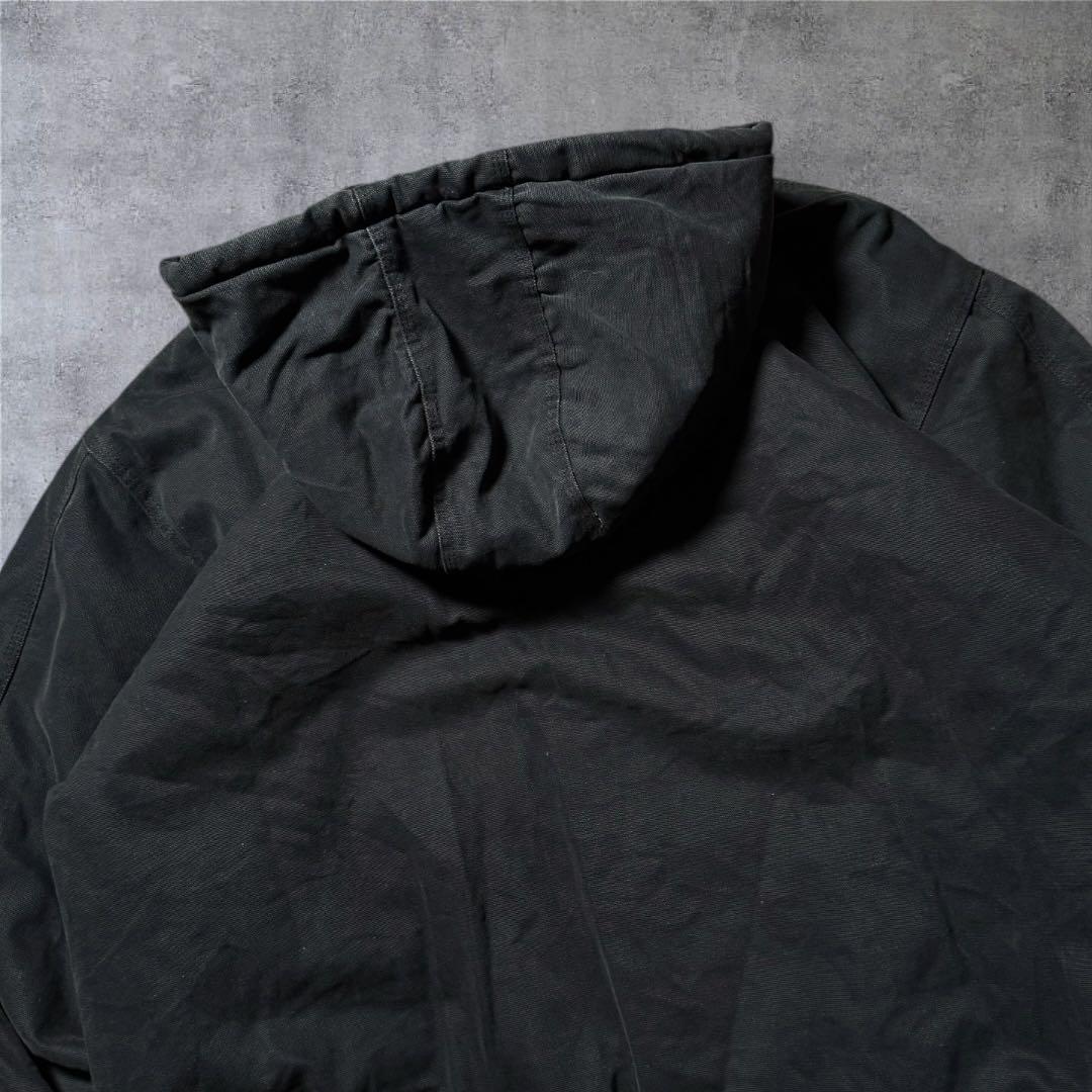 2303 古着Corner Stoneダック地アクティブジャケット企業系ロゴ墨黒