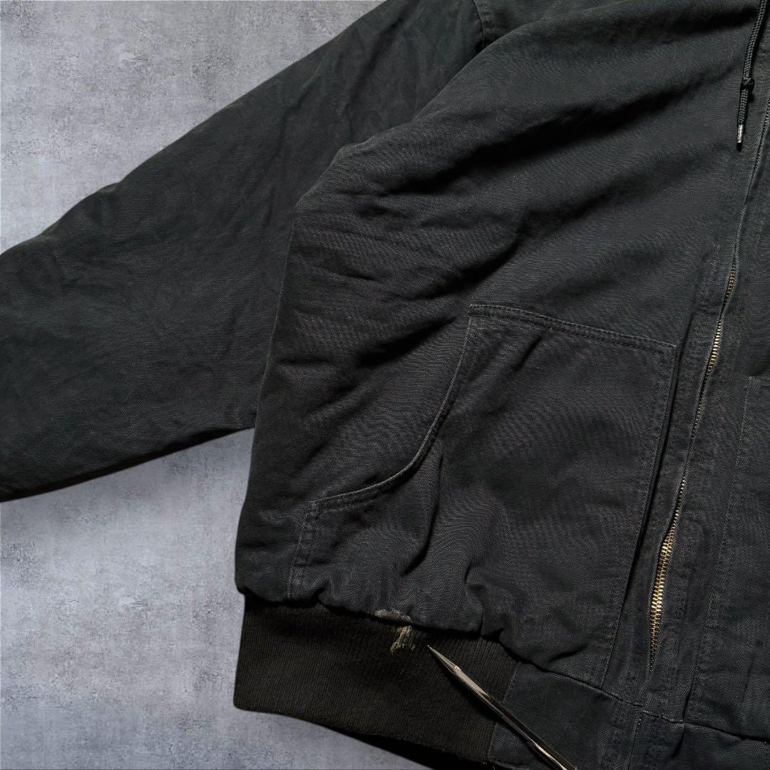2303 古着Corner Stoneダック地アクティブジャケット企業系ロゴ墨黒