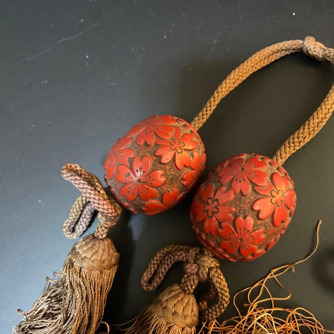 堆朱の風鎮堆朱 漆 風鎮 朱 中国 アンティーク 掛軸 飾り 古玩 古美術