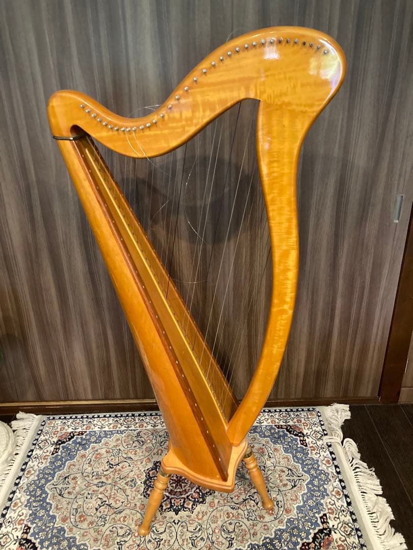 アイリッシュハープ　AOYAMA HARP 　飴色　チューニングトレーナー