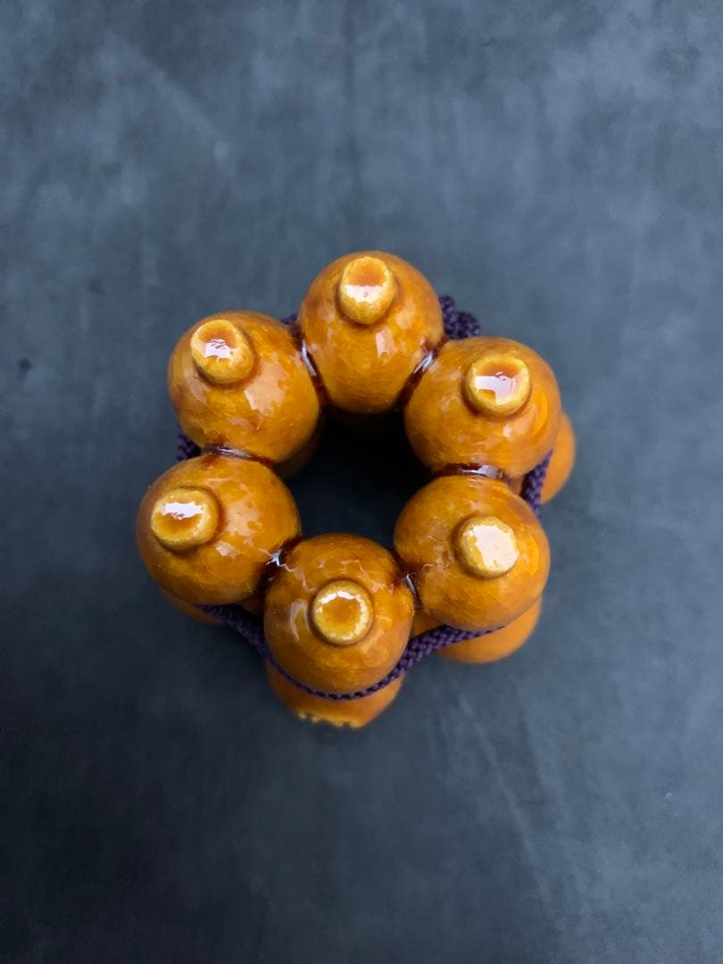 楽焼窯元三代 茶道具 蓋置 佐々木昭楽 作 飴釉 六瓢 栞共箱の通販はau