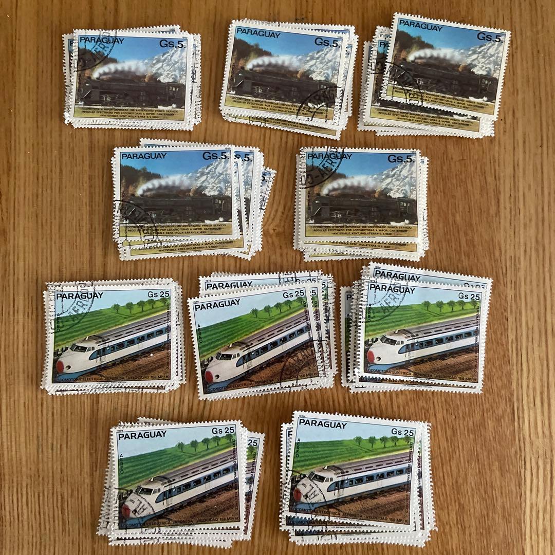 海外切手コレクション25 Trains 汽車25