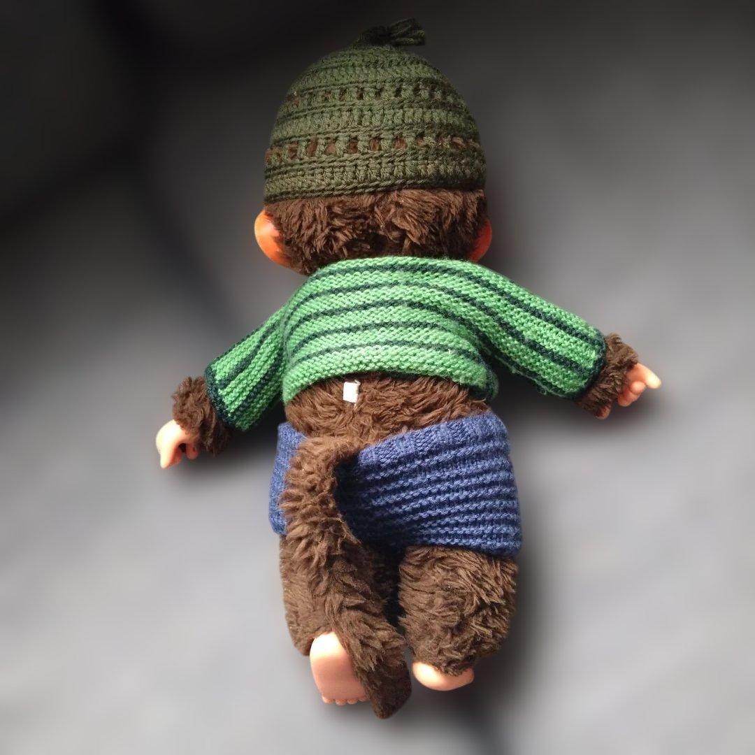 当時物昭和レトロセキグチ大きなモンチッチストライプセーターぬいぐるみ