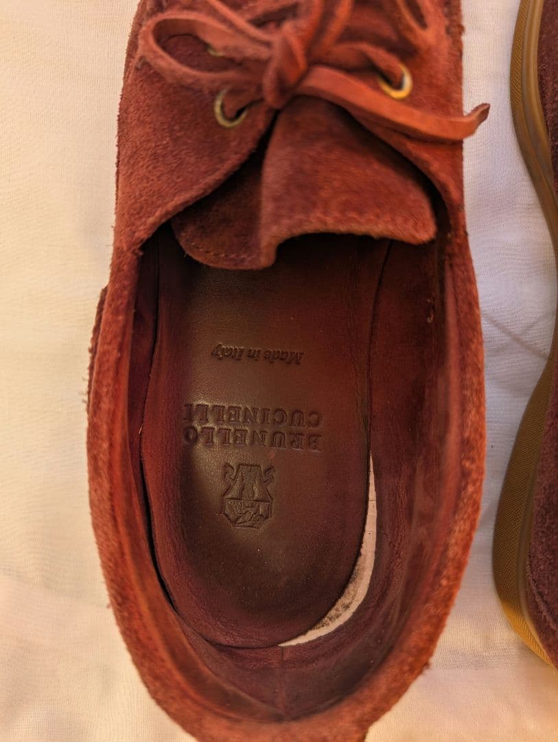 ブルネロクチネリ スエード シューズ バーガンディ 42.5 付属品あり