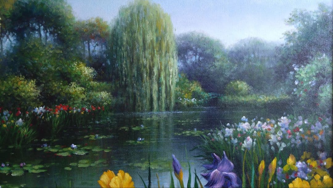 人見友紀 伝説の逃亡画家 モネ 油彩画 油絵 20号 人見友紀