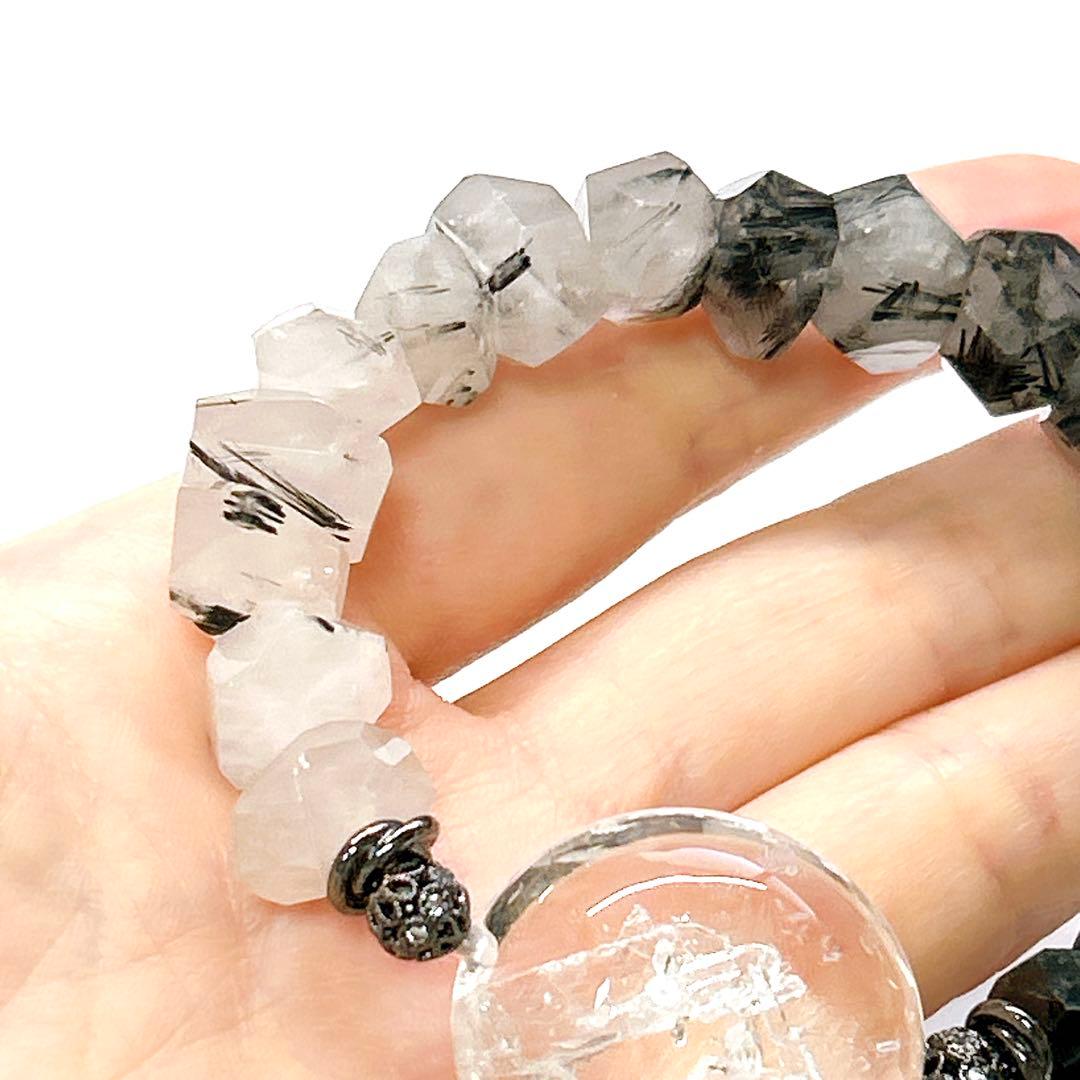 クォーツインクォーツとブラックテルマリンルチル　フリーフォーム