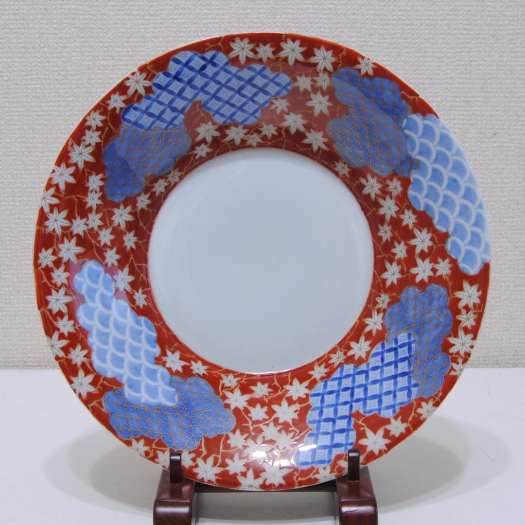 オールド深川　深鉢 紅葉 青海波 七宝文 深川製磁