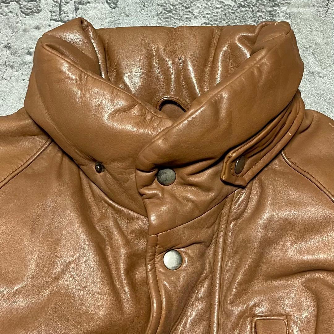 90's ポロバイラルフローレン レザー切替 ダウンジャケット Mサイズ