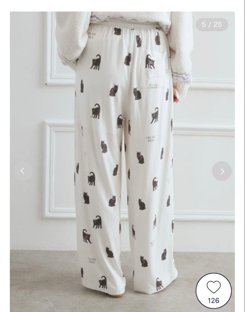 ジェラートピケ　黒猫　上下セット　新品