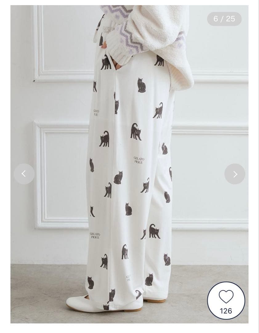 ジェラートピケ　黒猫　上下セット　新品