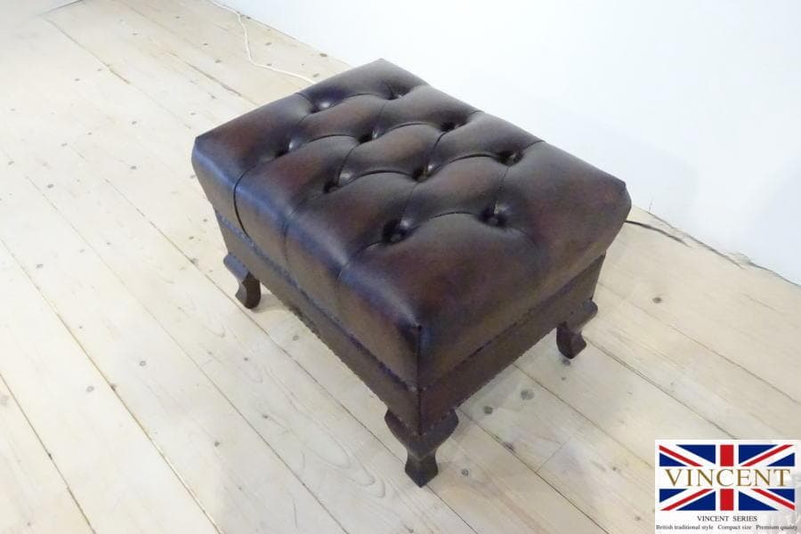 VINCENT/ヴィンセント　スツール　オットマン　本革　英国ヴィンテージ