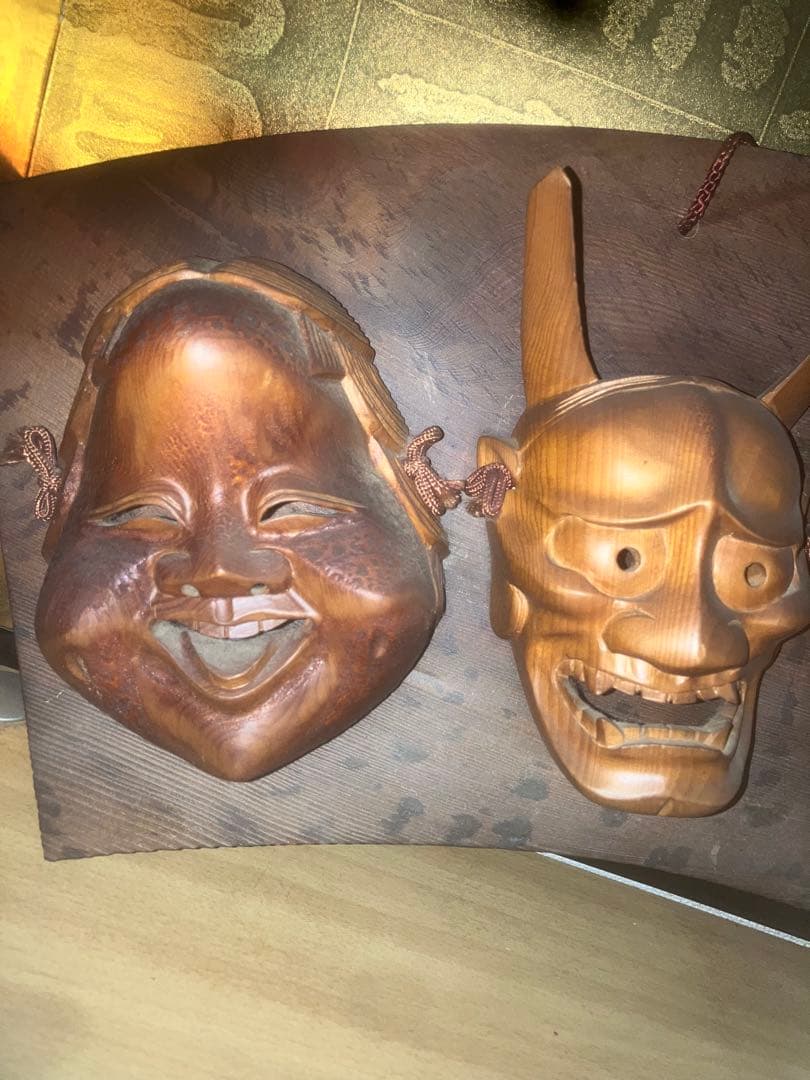 《超特級開運》5面の幸運もたらす木彫りのお面　縁起物　曰く付き　金運　財運　呪物