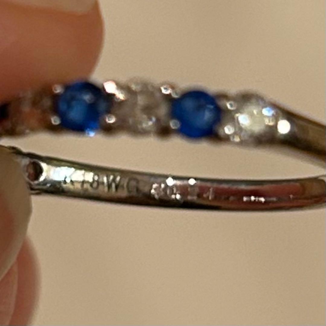 リン　アウイナイト　ホワイトトパーズ　K18 ホワイトゴールド　リング指輪