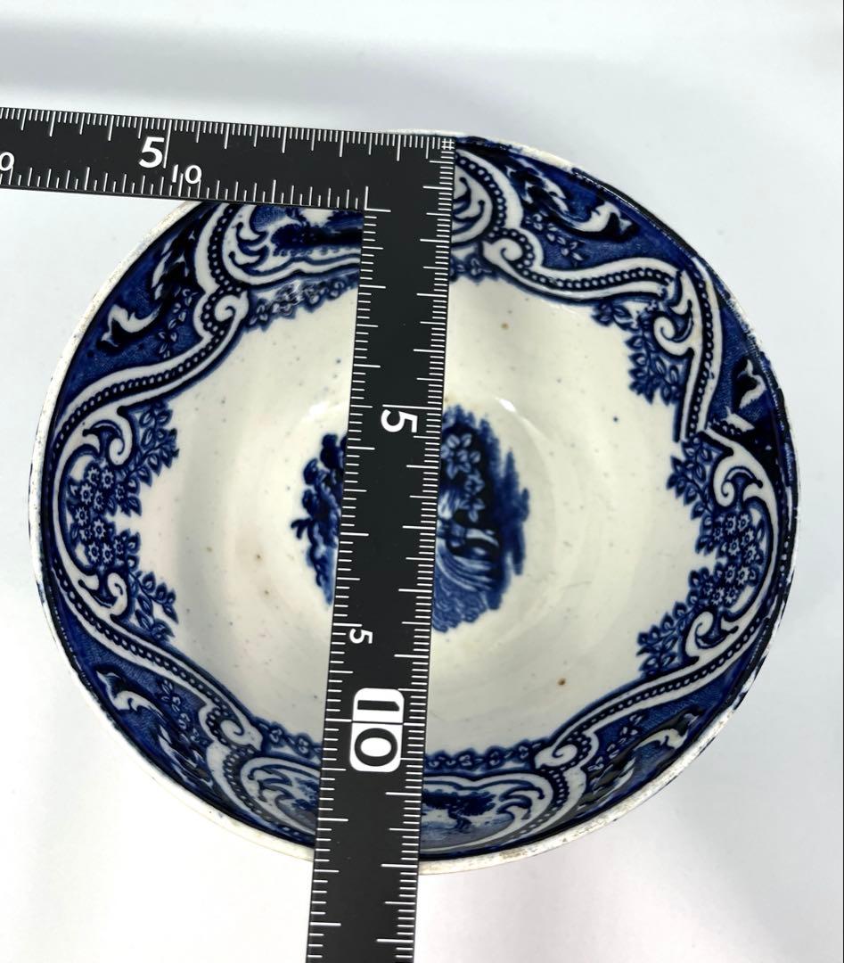 オランダ銅版小鉢】染付人物風景文小鉢(デルフト）18世紀後半〜19世紀