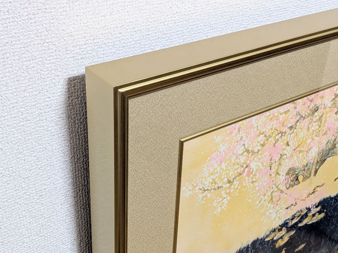 【真作】前田青邨「春暖」【リトグラフ】【額付】