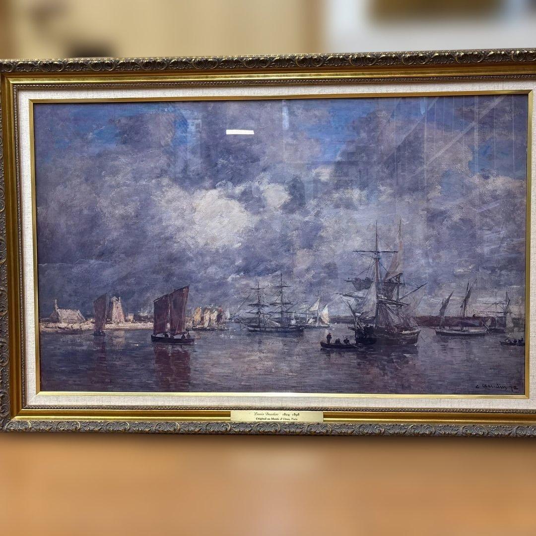 ニックネーム　ウジェーヌ・ブーダン『カマレの港』1872年　複製画