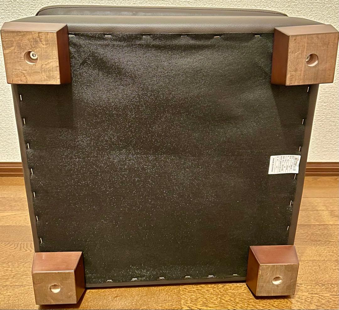 ダークブラウン レザー オットマン 正方形