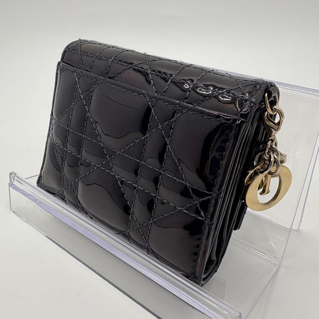 DIOR☆レディ ディオール☆エナメル☆ロータスウォレット☆カナージュ