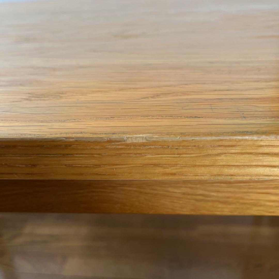 無印　無垢材ダイニングテーブルオーク材　140×80高さ72cm表面ウレタン塗装