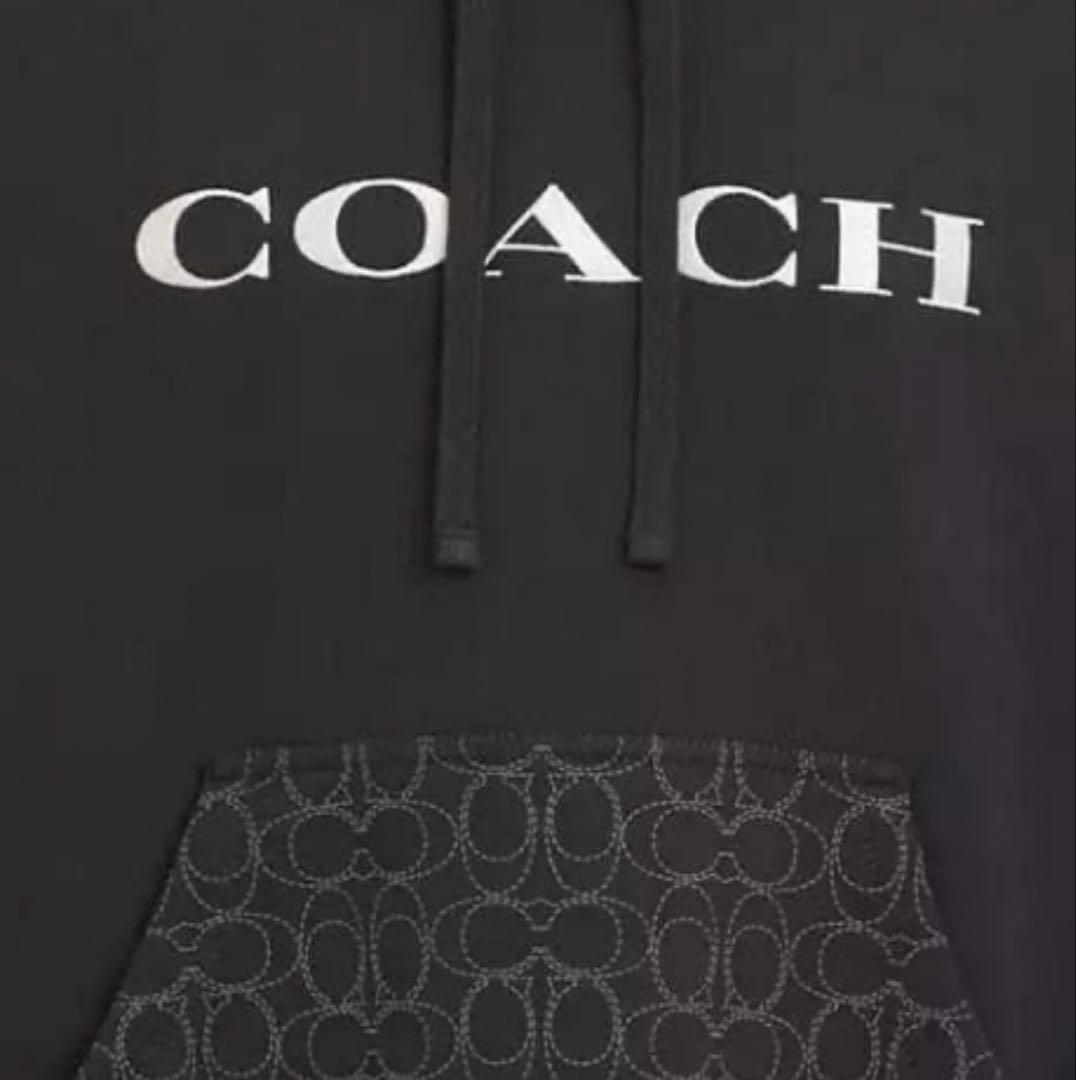 COACH コーチ ブラック フーディー パーカー M