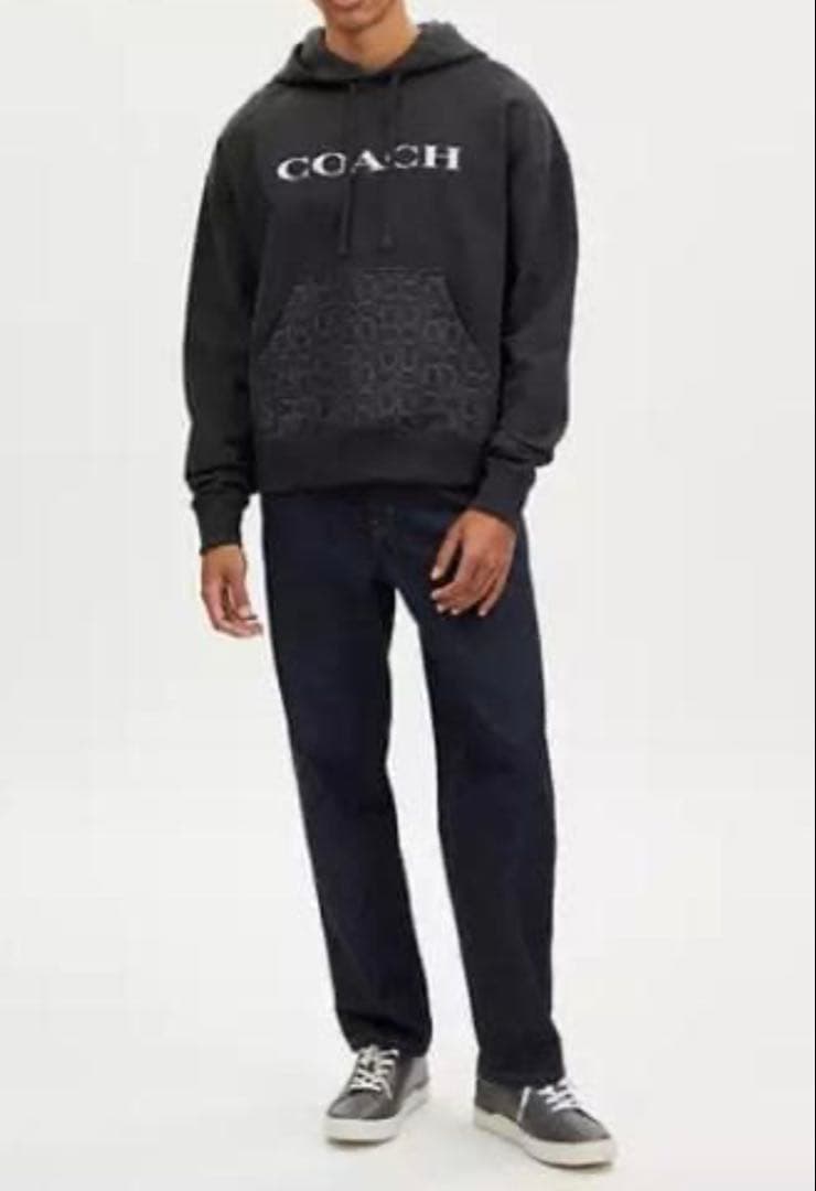 COACH コーチ ブラック フーディー パーカー M