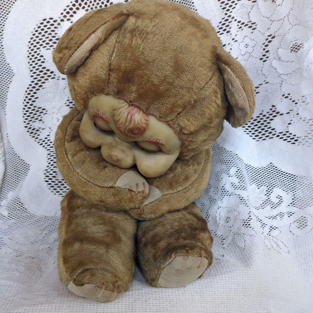 アンティーク　茶色のクマのぬいぐるみ　テディベア　昭和レトロ雑貨