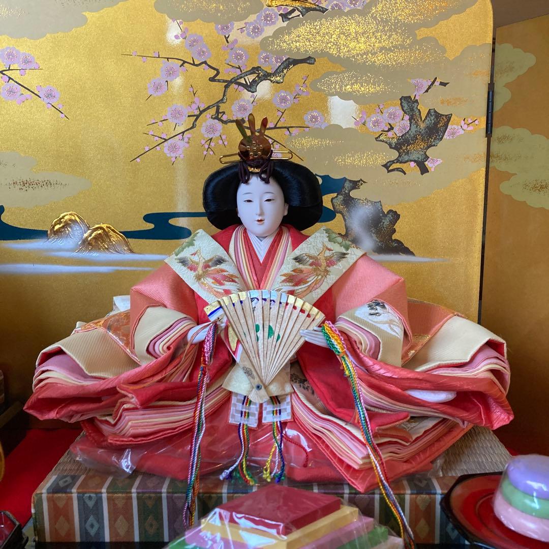 東京久月三段飾り雛人形平安三賢女付雛の詩 屏風は売り切れ 購入前メッセージ下さい