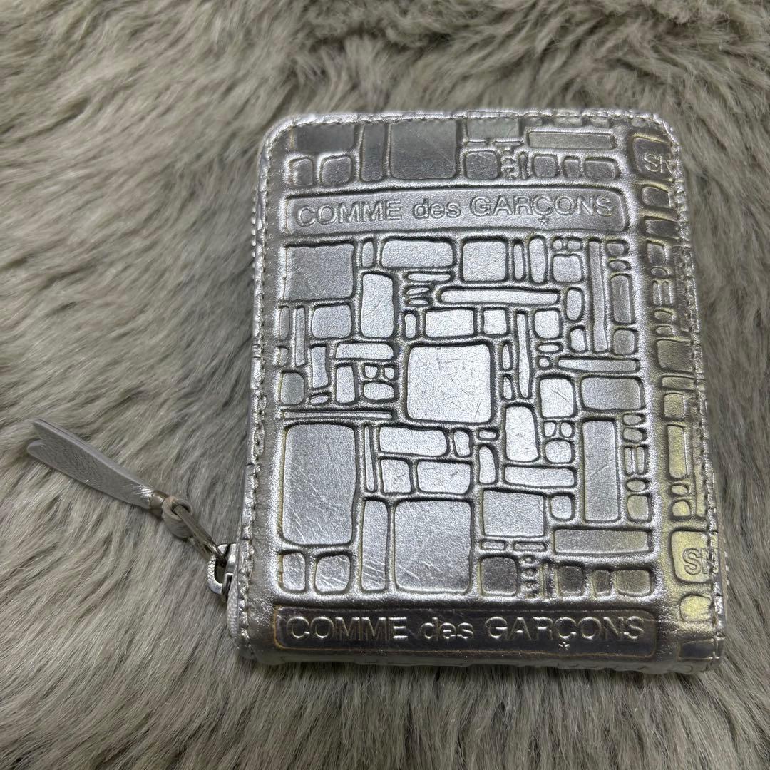 コムデギャルソン LOGOTYPE ZIP B シルバー ウォレット 未使用