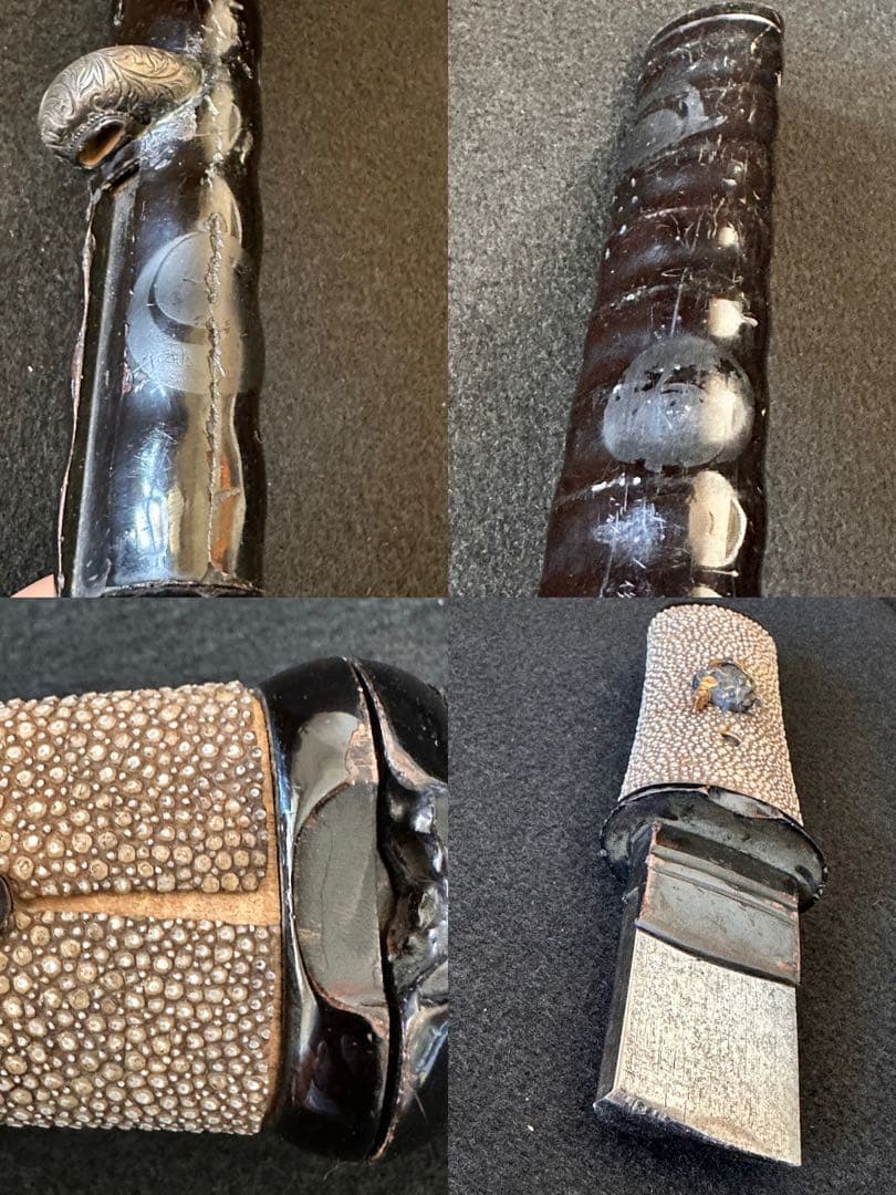 脇差時代拵え　残欠刃引合法カット品　【相州住正廣】銘　本歌　長さ約49cm C