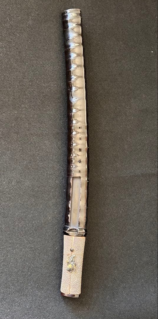 脇差時代拵え　残欠刃引合法カット品　【相州住正廣】銘　本歌　長さ約49cm C