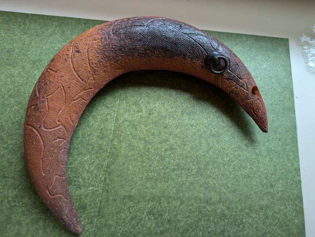 みかん　肥後博己　オブジェ　月　花器　陶　花生け　壁掛け