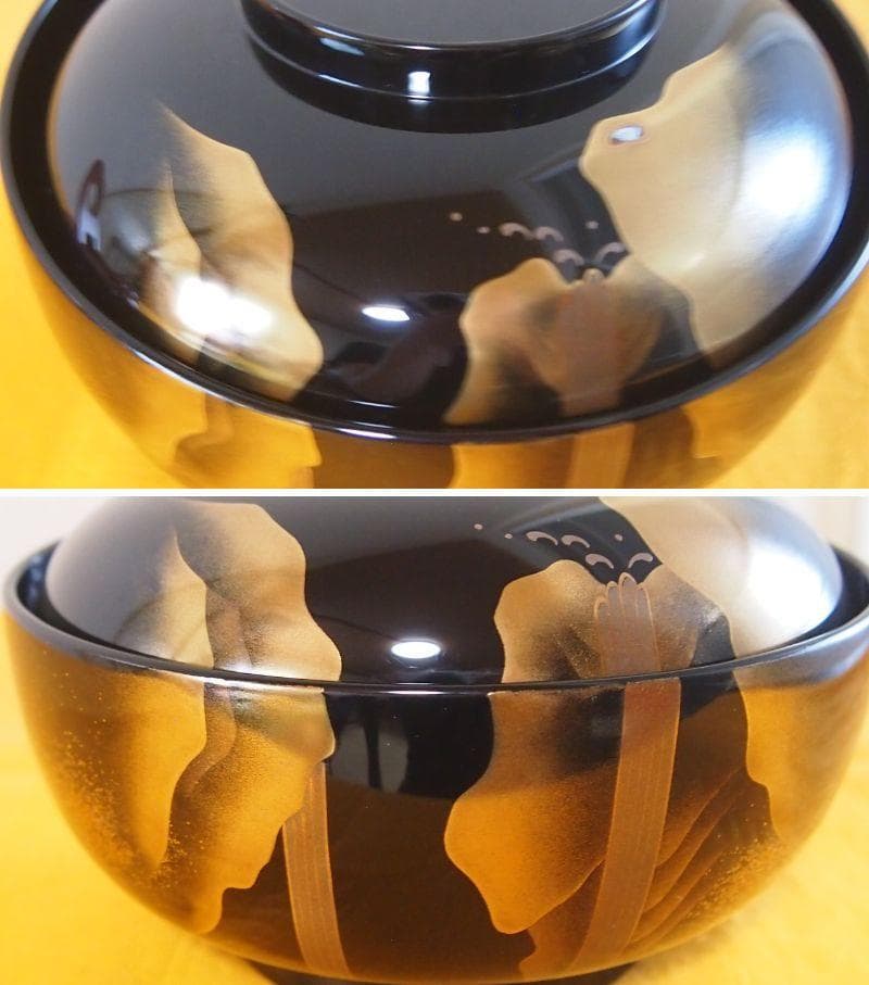 高級・未使用】輪島塗 浅己造 山水蒔絵 煮物椀1客 汁椀/雑煮