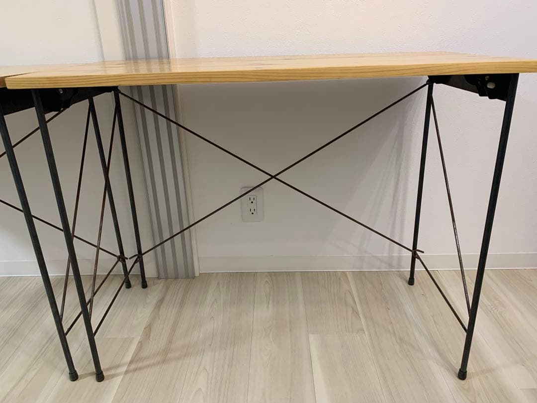 ナチュラルウッド ダイニングテーブル 2個セット(折りたたみ可)