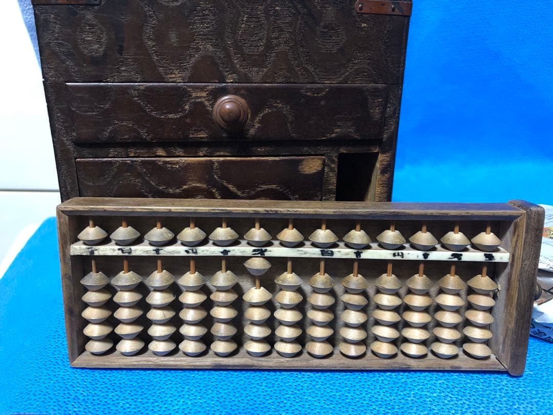 掛け硯箱 古道具 骨董 アンティーク 江戸明治大正時代 硯そろばんなど